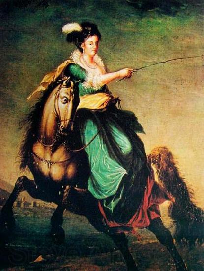 unknow artist Equestrian portrait of Carlota Joaquina of Spain Norge oil painting art